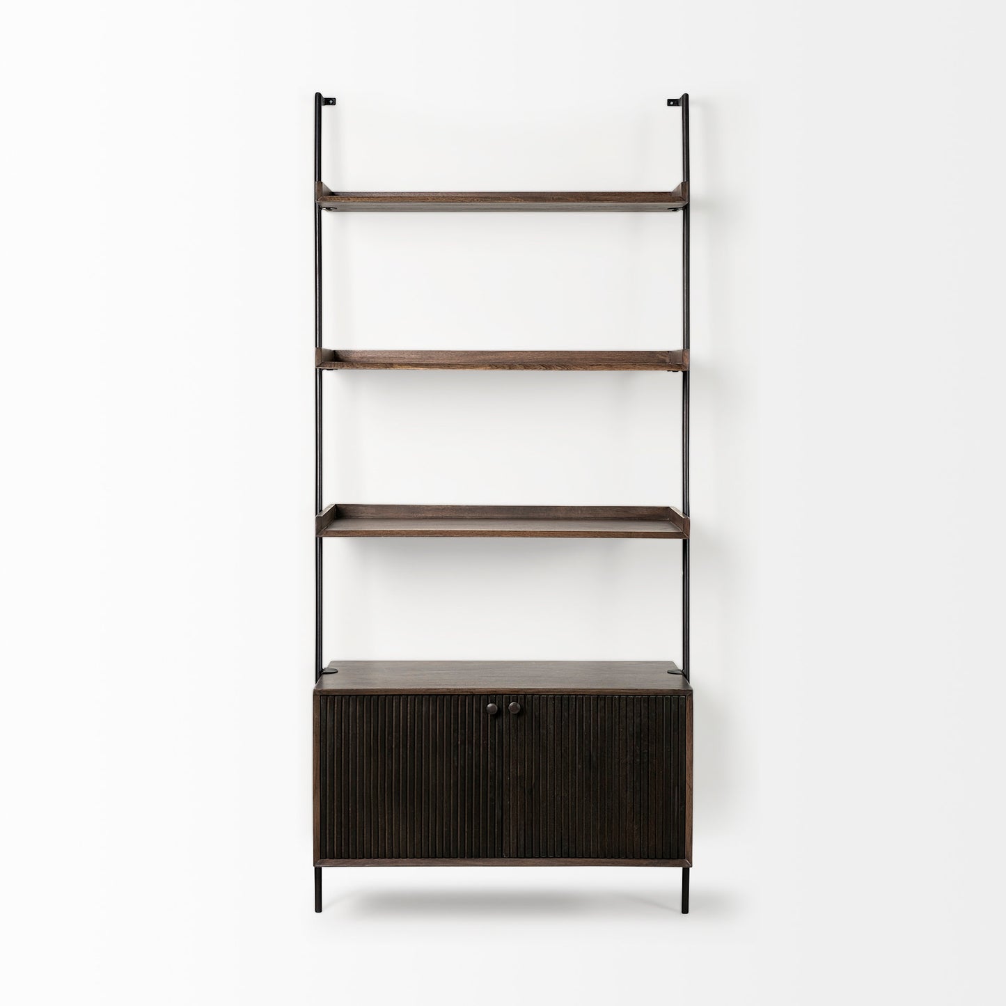 Grace 37.5L x 20W x 82H Two-Toned Brown Wood Three Shelf Shelving Unit