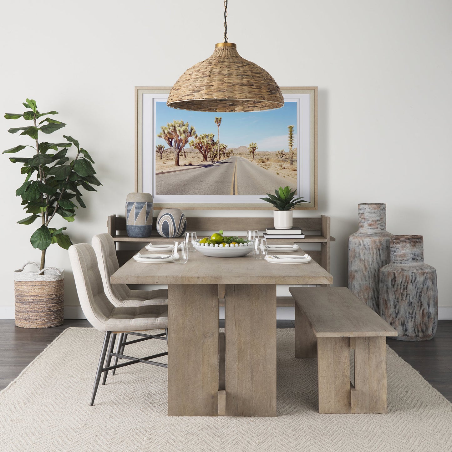 Aida Light Gray Wood Console Table