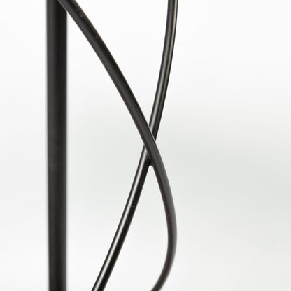 Marlon Black Metal Frame Two Tier Shelves w/Stemware holder Bar Cart