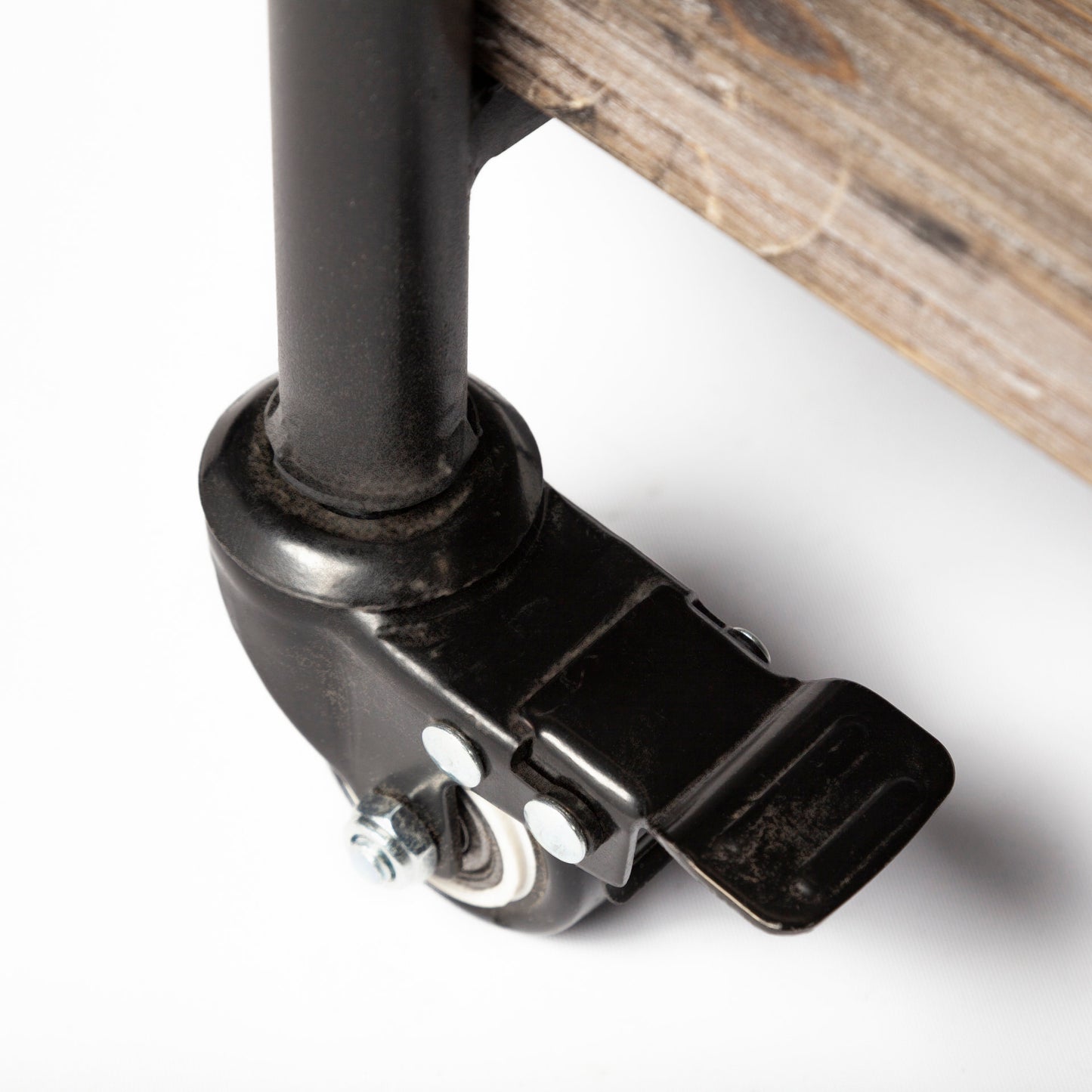 Marlon Black Metal Frame Two Tier Shelves w/Stemware holder Bar Cart