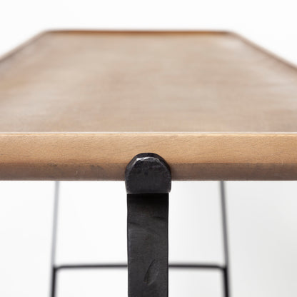 Helios II 60L x 14W x 29H Rectangular Brown Raised Edge Top Console Table