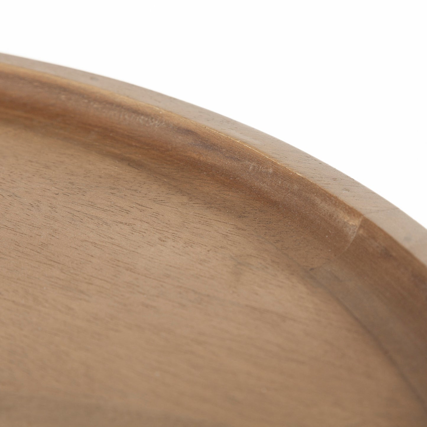 Helios III 20L x 24H Set of Two Round Brown Solid Wood Iron Base Nesting End/Side Tables