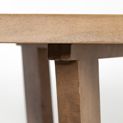 Denver 91.5x38 Rectangular Brown Solid Wood Top & Base Dining Table