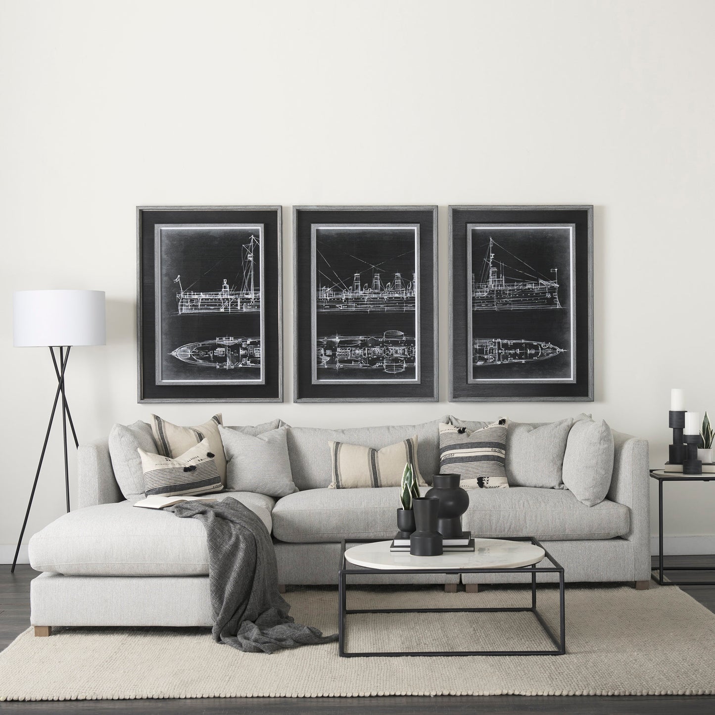 Valence Light Gray Throw Pillow Sectional Piece