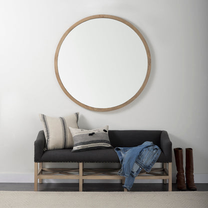 Hattie 20L x 20W Beige and Black Fabric Striped Decorative Pillow Cover