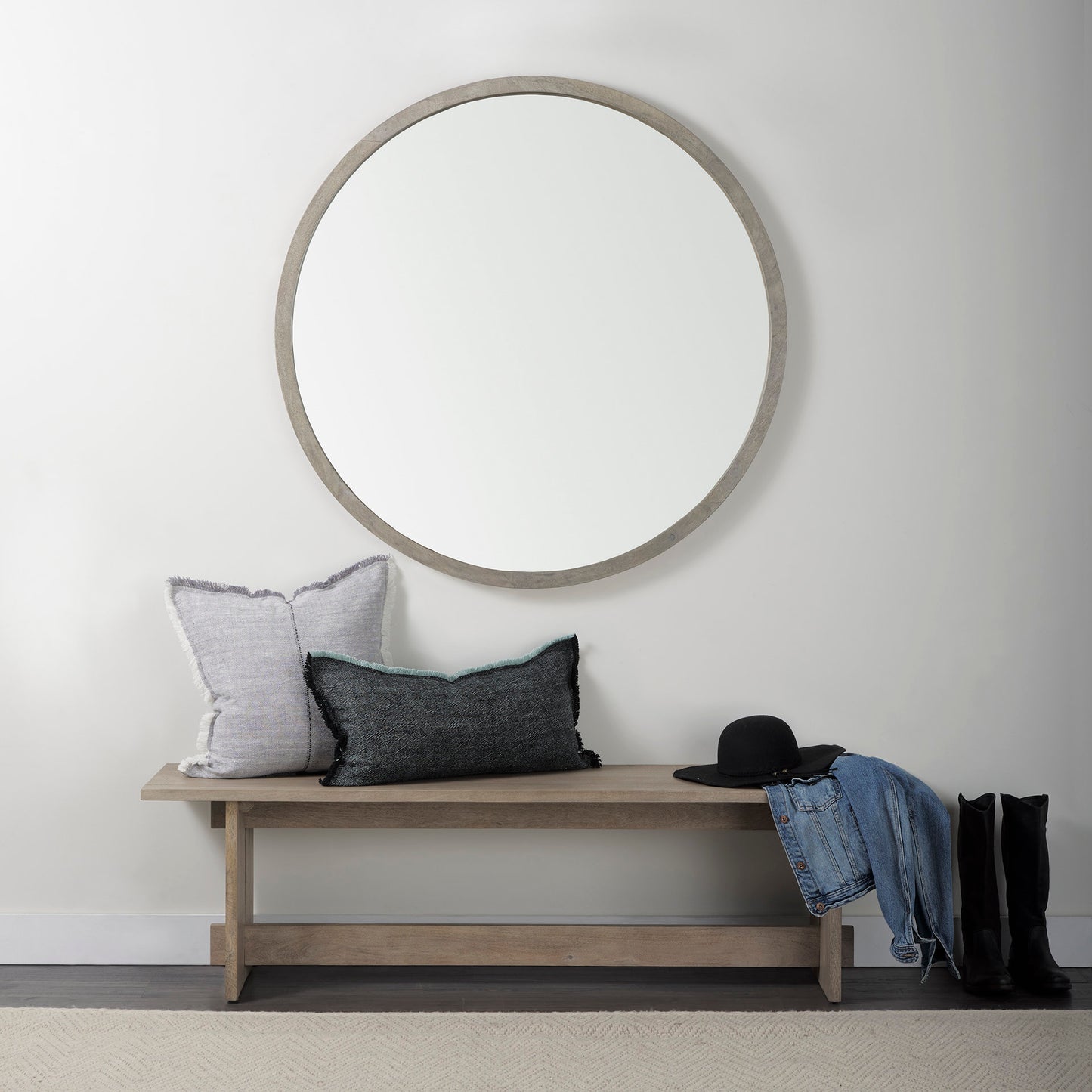 Malia 14L x 26W Black and Teal Fabric Fringed Decorative Pillow Cover