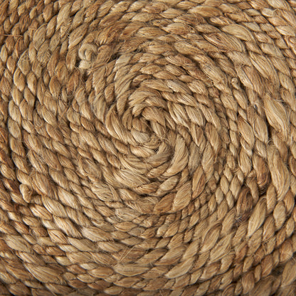 Allium Brown Handwoven Wool Cylindrical Pouf