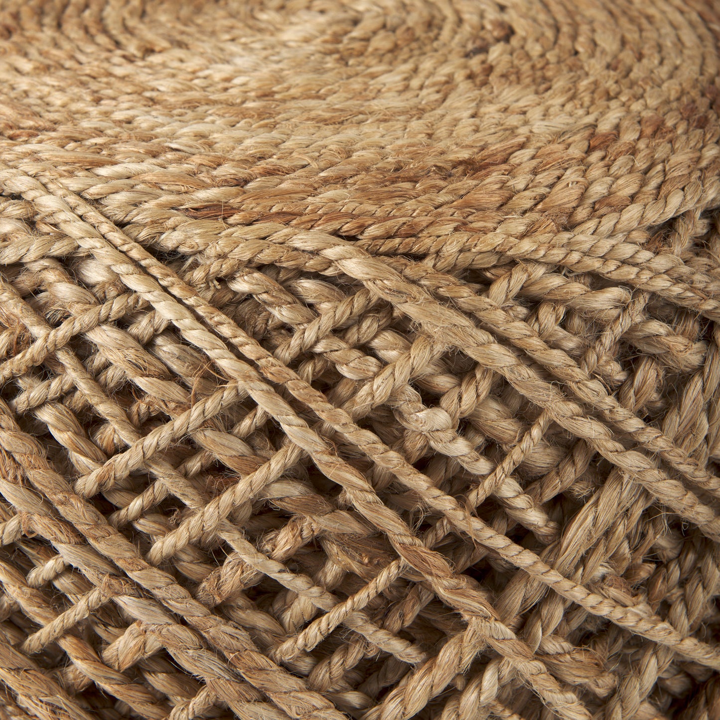 Allium Brown Handwoven Wool Cylindrical Pouf