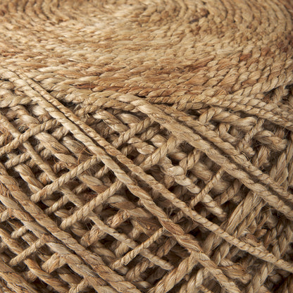 Allium Brown Handwoven Wool Cylindrical Pouf