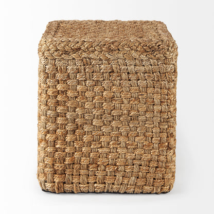 Aylin 16.5" Square Brown Jute Pouf