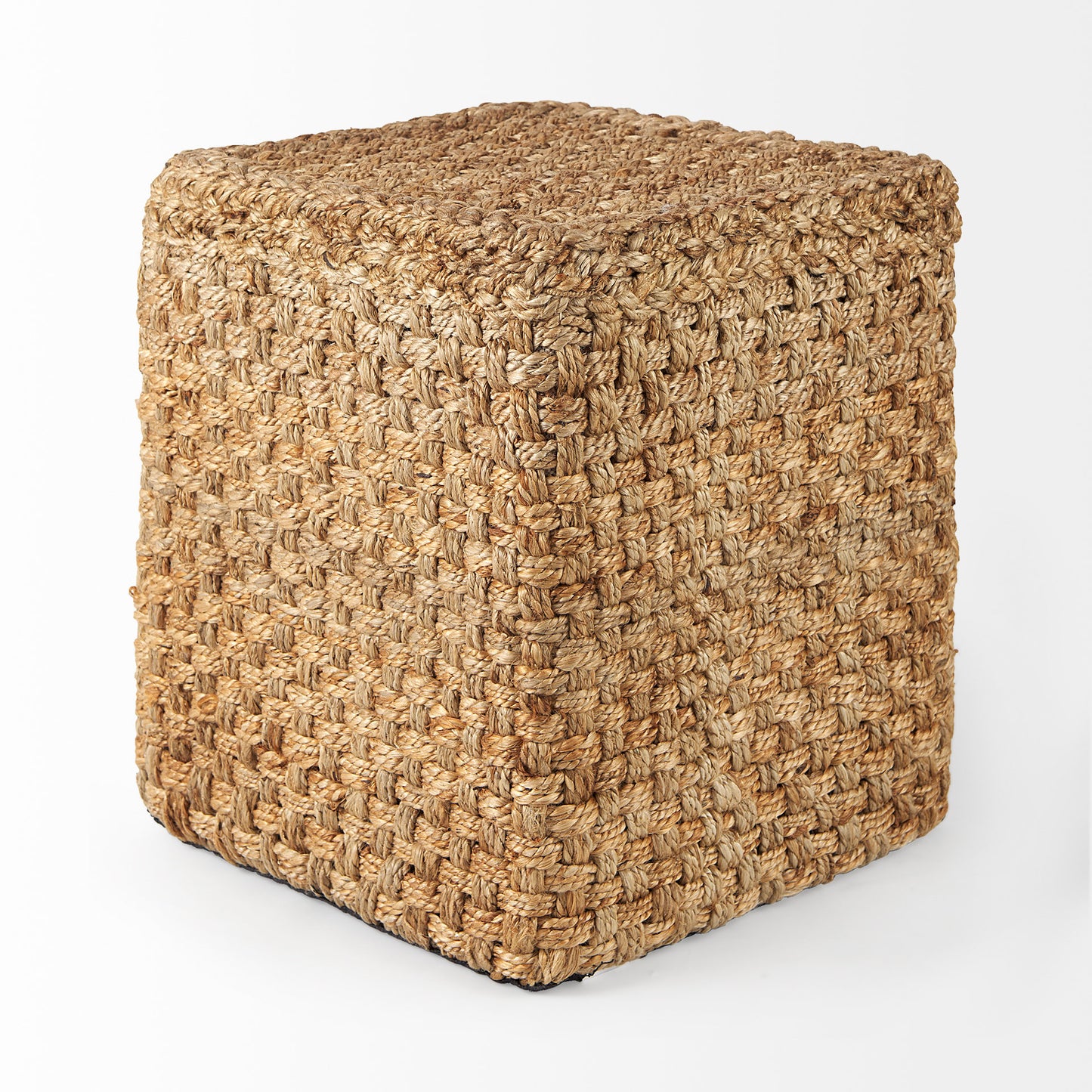 Aylin 16.5" Square Brown Jute Pouf