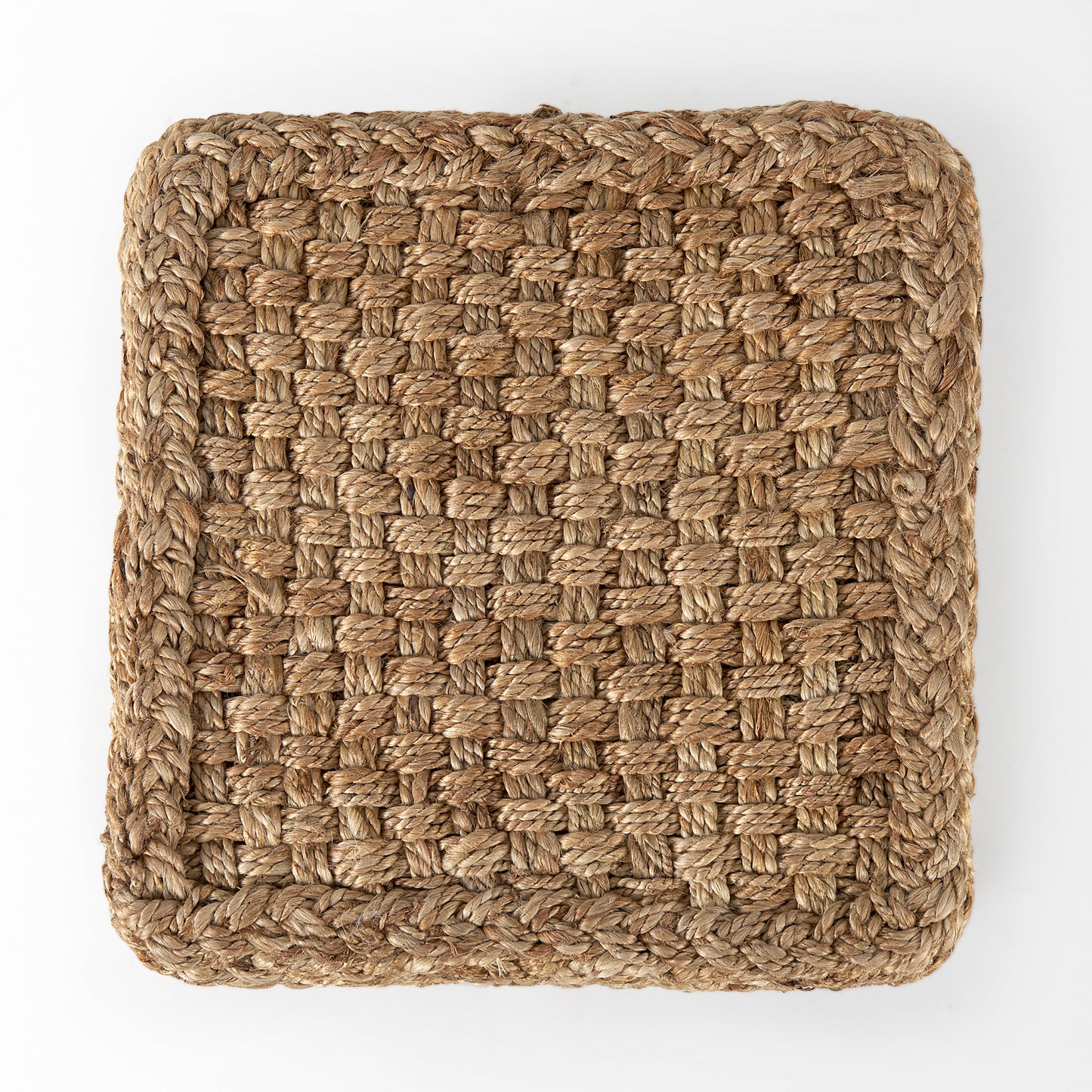 Aylin 16.5" Square Brown Jute Pouf