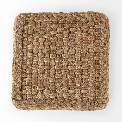 Aylin 16.5" Square Brown Jute Pouf