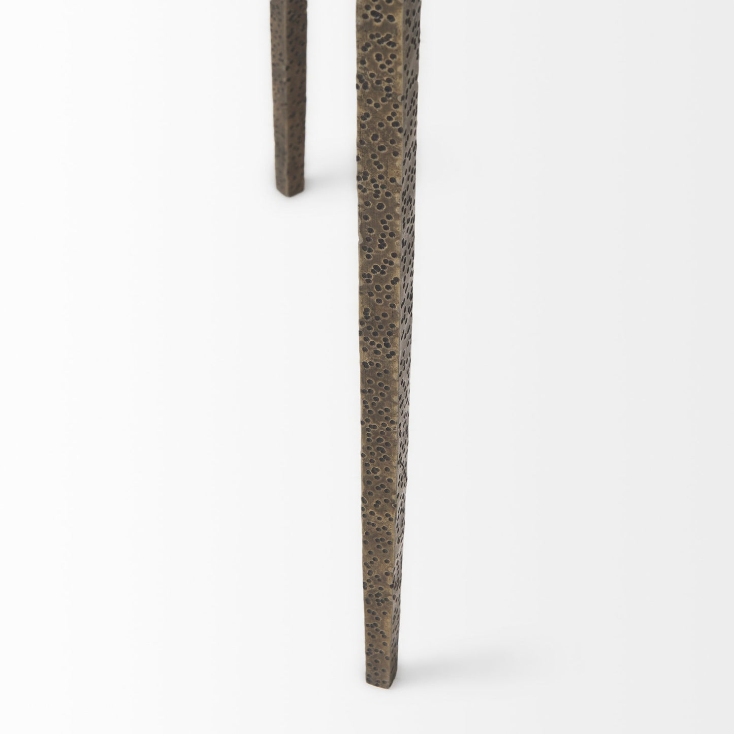 Felicity 15.8L X 15.8W X 22.5H Glass Top W/ White Marble Shelf and Antique Gold Base End/Side Table