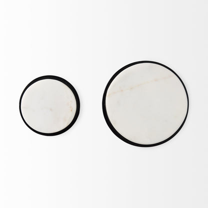 Sophia 5.0 L x 5.0 W x 3.0 H White Marble Set of 2 Wall Hooks