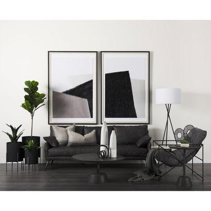 Zadie 20L x 20W Light Gray and Dark Gray Fabric Color Blocked Decorative Pillow Cover