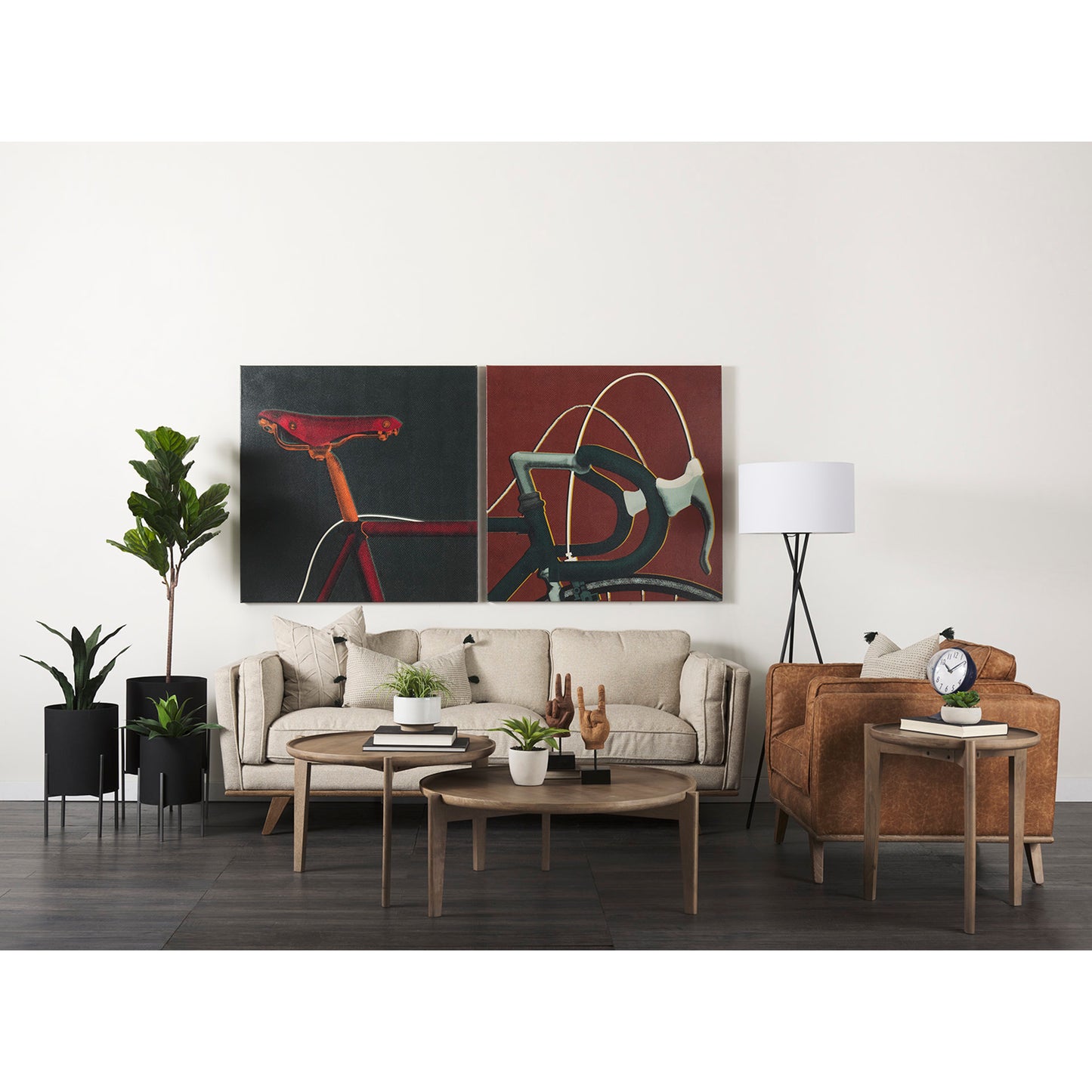 Cleaver (Set of 2) 40" & 31" Round Brown Solid Wood Nesting Coffee Tables