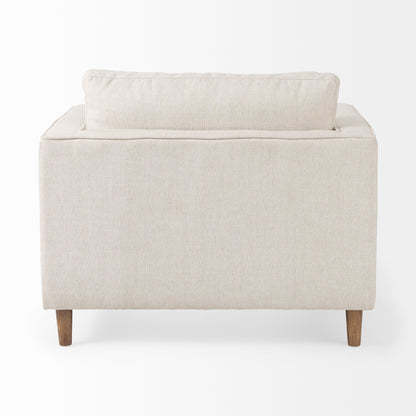 Loretta 40.7L x 36.2W x 33.9H Cream Fabric Chair W/ Two Bolster Cushions