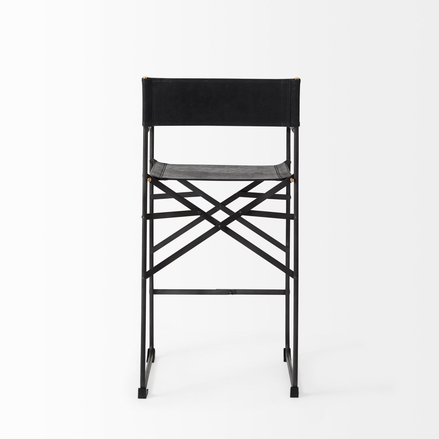 Direttore 19.3L x 19.3W x 40.2H Black Leather W/Black Frame Counter Stool