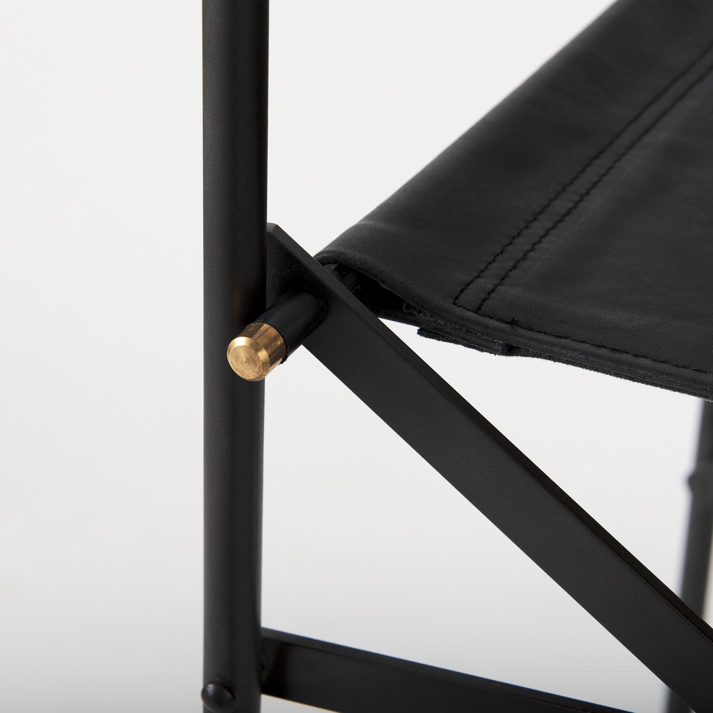 Direttore 19.3L x 19.3W x 40.2H Black Leather W/Black Frame Counter Stool