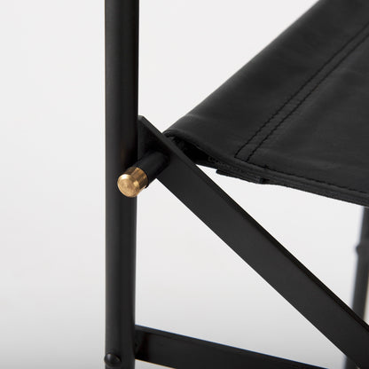 Direttore 19.3L x 19.3W x 40.2H Black Leather W/Black Frame Counter Stool