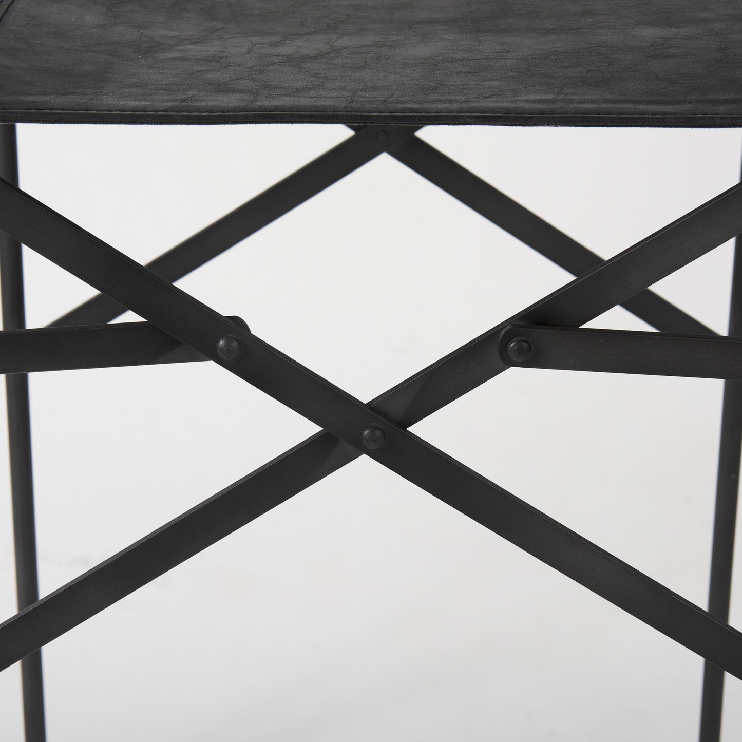 Direttore 19.3L x 19.3W x 40.2H Black Leather W/Black Frame Counter Stool