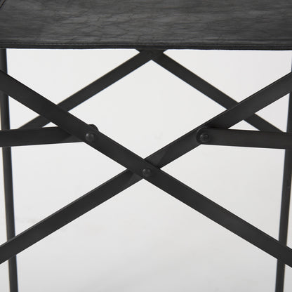 Direttore 19.3L x 19.3W x 40.2H Black Leather W/Black Frame Counter Stool