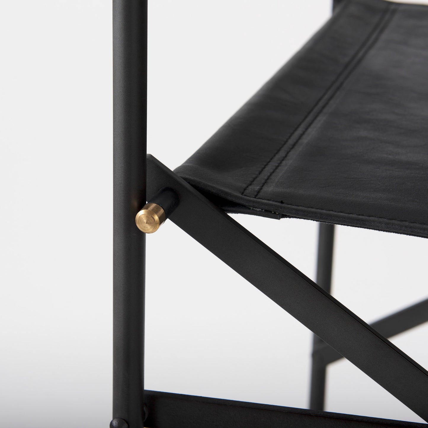 Direttore 19.3L x 19.3W x 44.1H Black Leather Seat W/Black Iron Frame Bar Stool