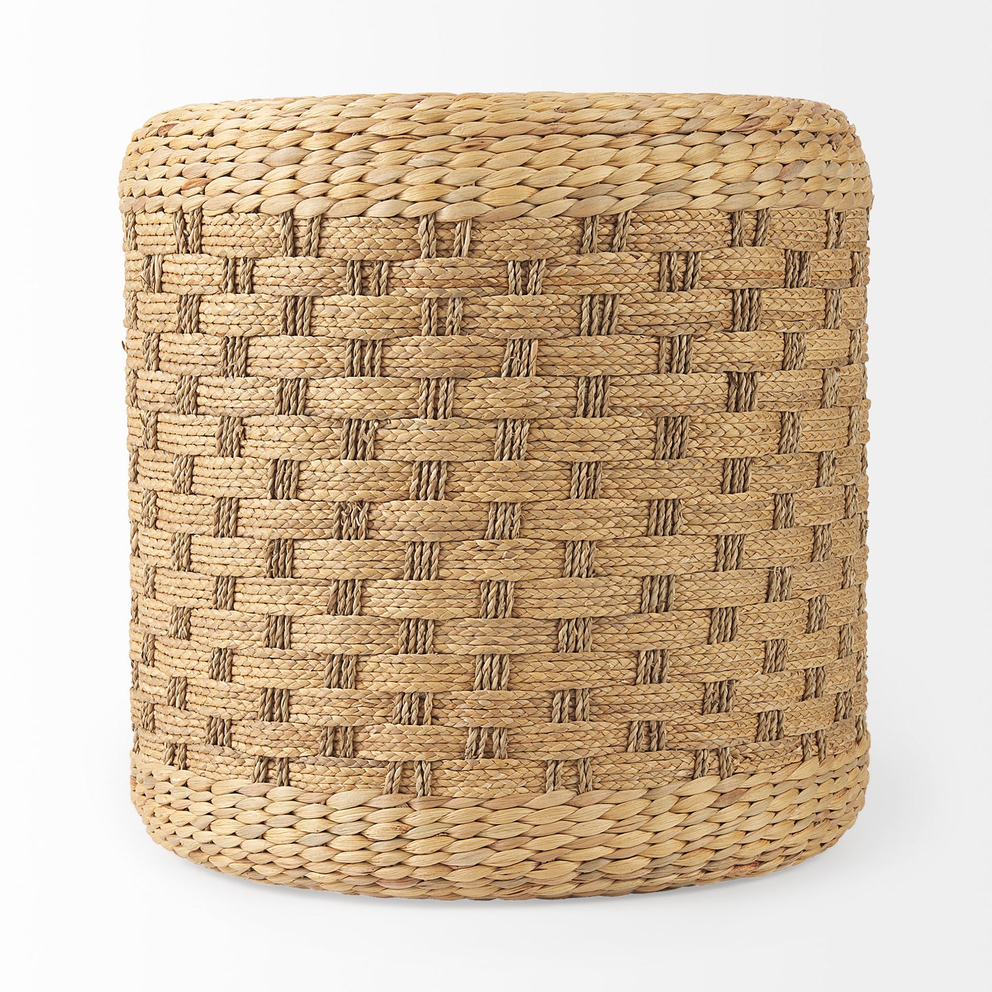 Michelle 17.7L x 17.7W x 17.7H Light Brown Woven Seagrass Round Pouf