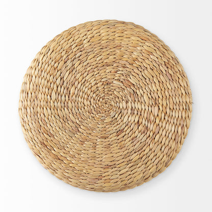 Michelle 17.7L x 17.7W x 17.7H Light Brown Woven Seagrass Round Pouf