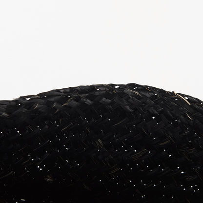 Ella 9.8L x 9.8W x 11.0H (Set of 3) Black Seagrass Basket W/ Light Brown Handles