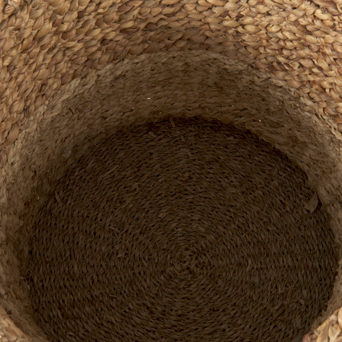 Morocco 15.7L x 15.7 (Set of 3) Brown Two Tone Water Hyacinth and Cornhusk Round Basket W/ Handles