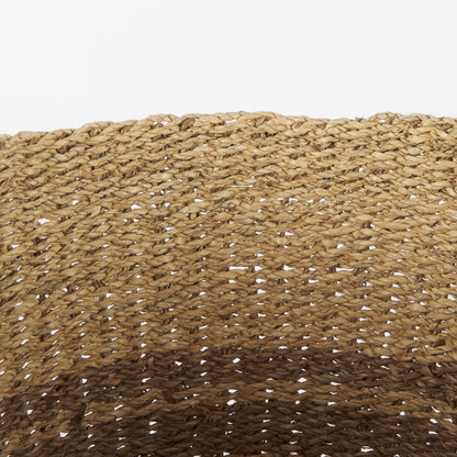 Vance 17.7L x 17.7W x 11.8H Light Brown Palm Leaf and Seagrass Round Basket W/ Handles