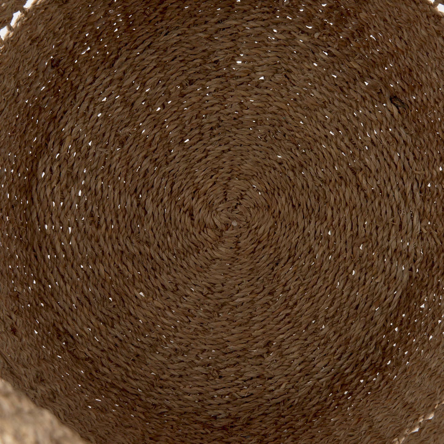 Hayes 17.7L x 17.7W x 11.8H (Set of 2) Medium Brown Seagrass Round Basket with Stripe Pattern