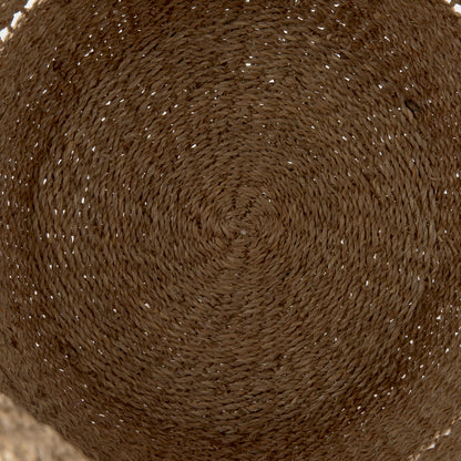 Hayes 17.7L x 17.7W x 11.8H (Set of 2) Medium Brown Seagrass Round Basket with Stripe Pattern