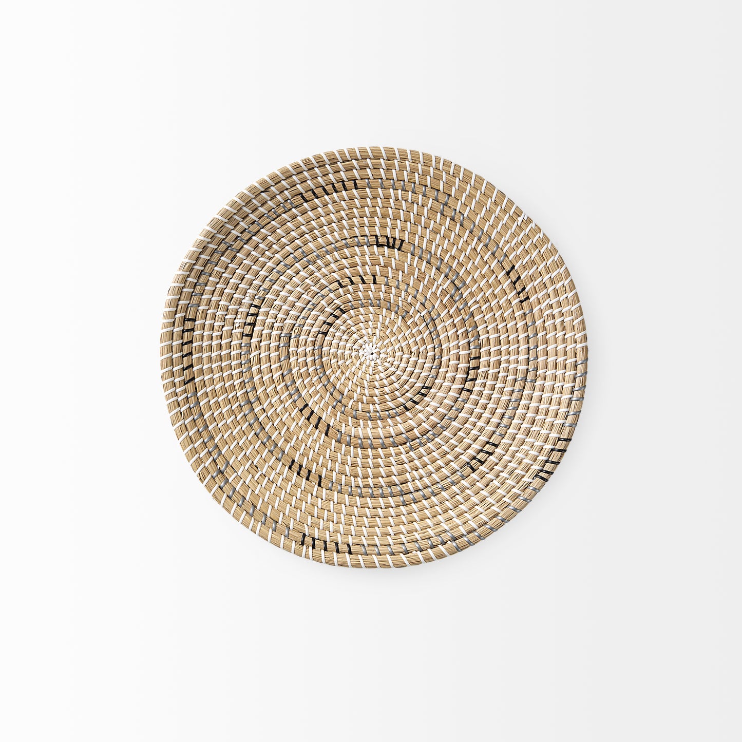 Avel 18.0L x 18.0W x 3.0H Light Brown Seagrass W/Dark Brown String Round Wall Hanging Plate