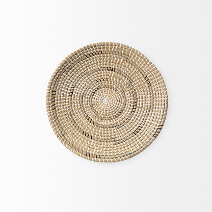Avel 18.0L x 18.0W x 3.0H Light Brown Seagrass W/Dark Brown String Round Wall Hanging Plate