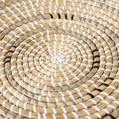 Avel 18.0L x 18.0W x 3.0H Light Brown Seagrass W/Dark Brown String Round Wall Hanging Plate