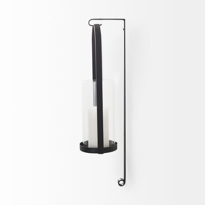 Kero 5.9L x 6.9W x 24.0H Black Metal Wall Candle Holder