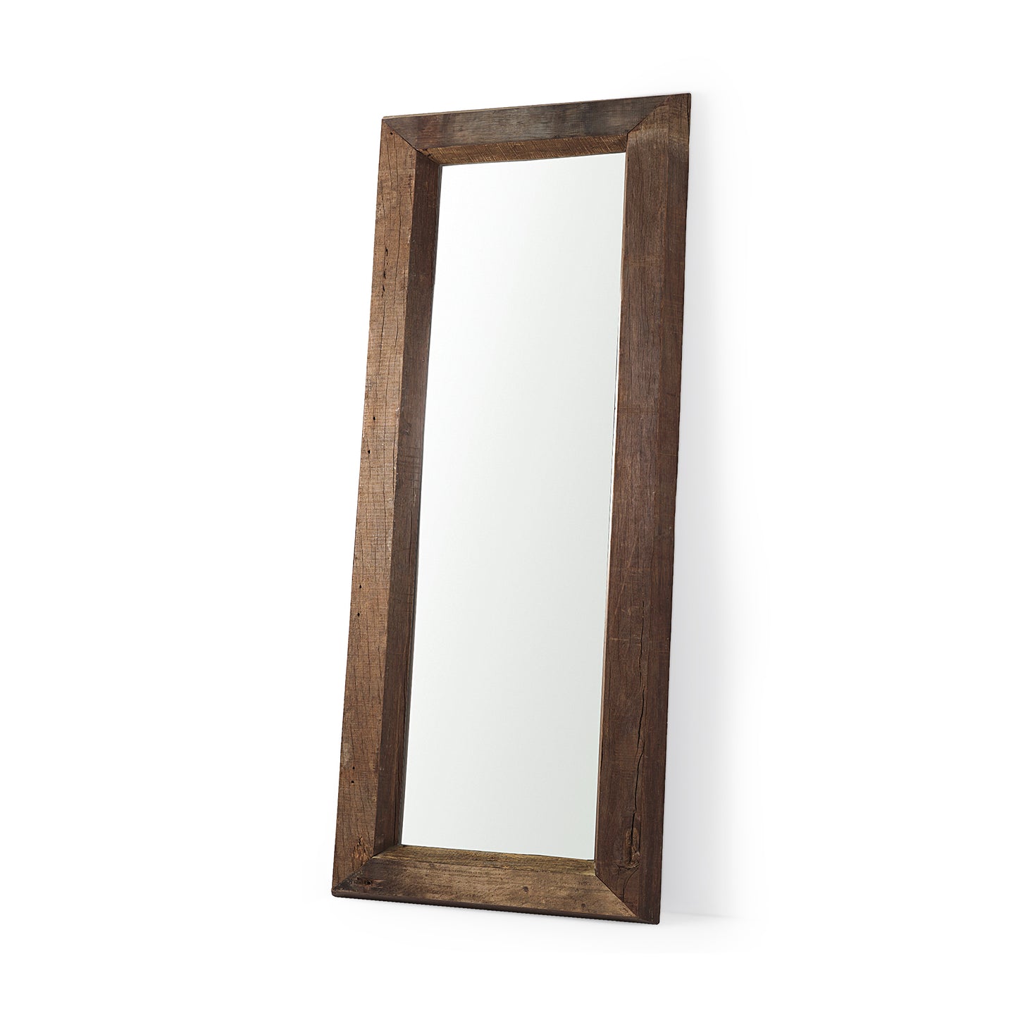 Gerome 31.0L x 5.0W x 86.0H Brown Wooden Floor Mirror