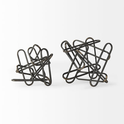 Henderson 10.4L x 8.3W x 7.7H Black Metal Paperclip Decorative Object