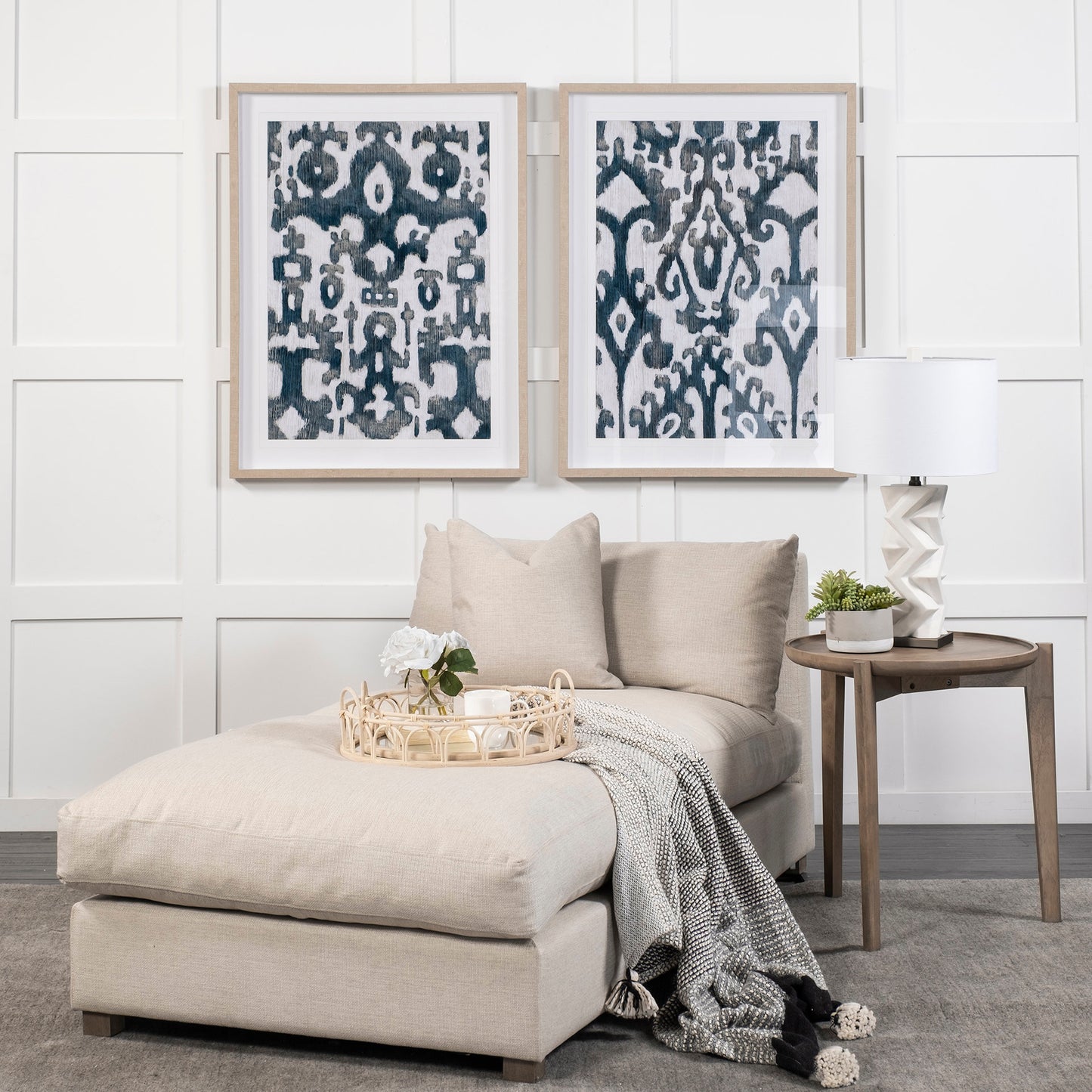 Valence Beige Throw Pillow Sectional Piece