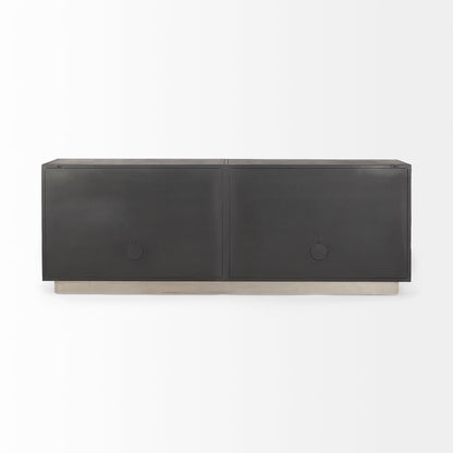 Roxdale 82.0L x 18.0W x 29.0H Acid Wash Metal Sideboard