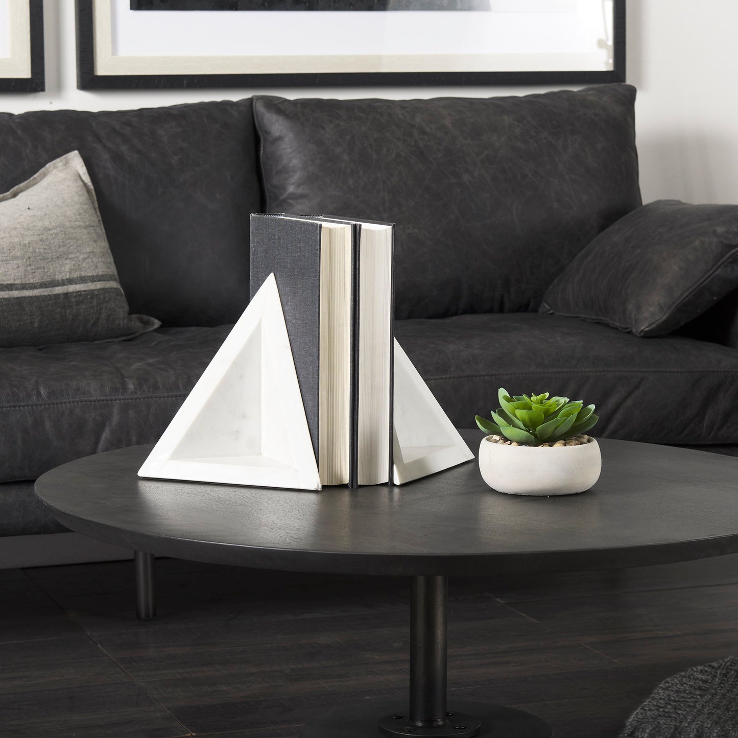Sophia 8.0"L x 6.0"W x 7.0"H Marble Set Of Two Bookends