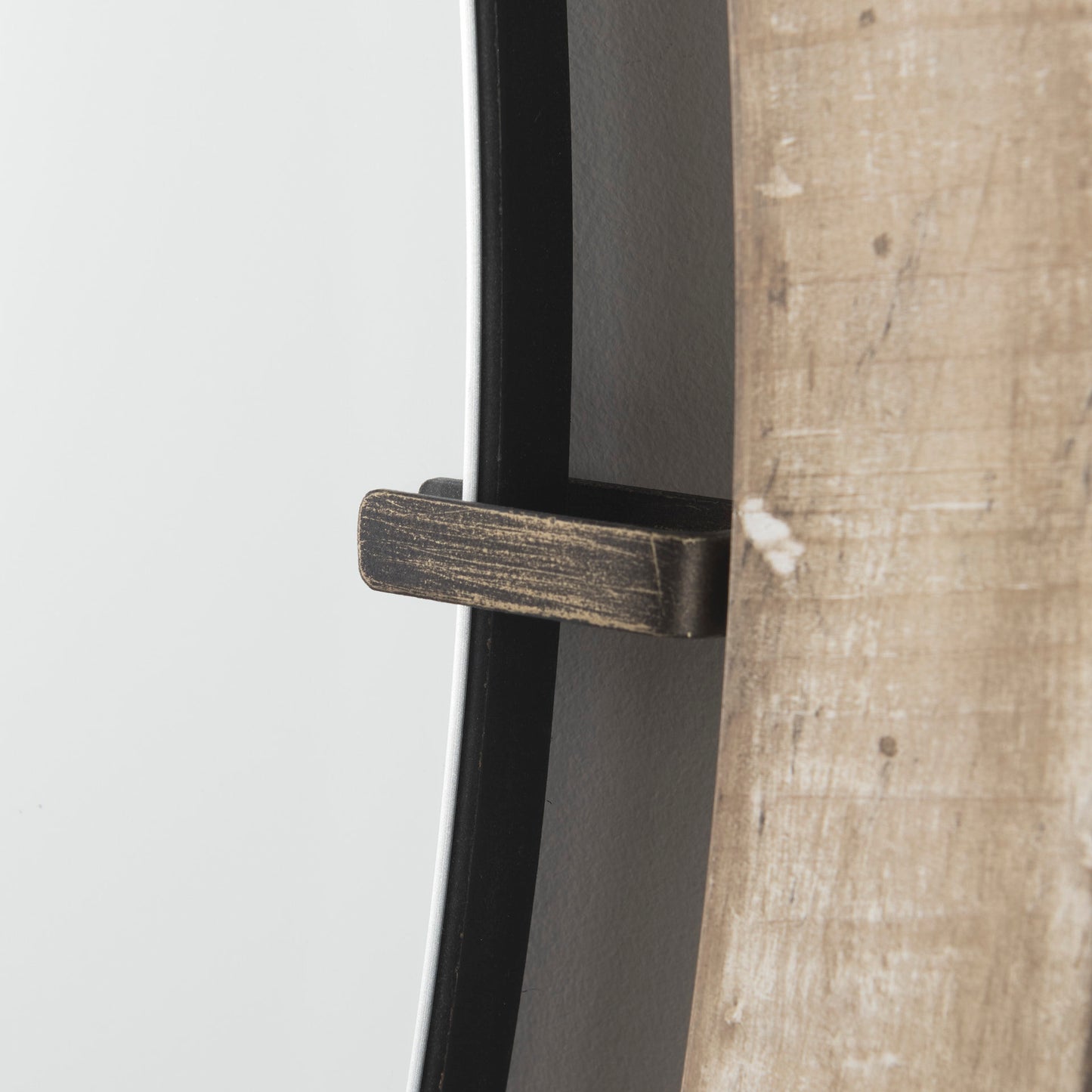 Sonance 46" Round Brown Wood Frame Mirror