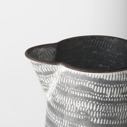 Serena I 8H Small Gray/White Textured Metal Jug