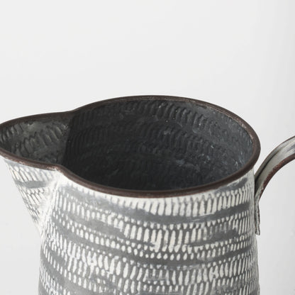 Serena I 8H Small Gray/White Textured Metal Jug