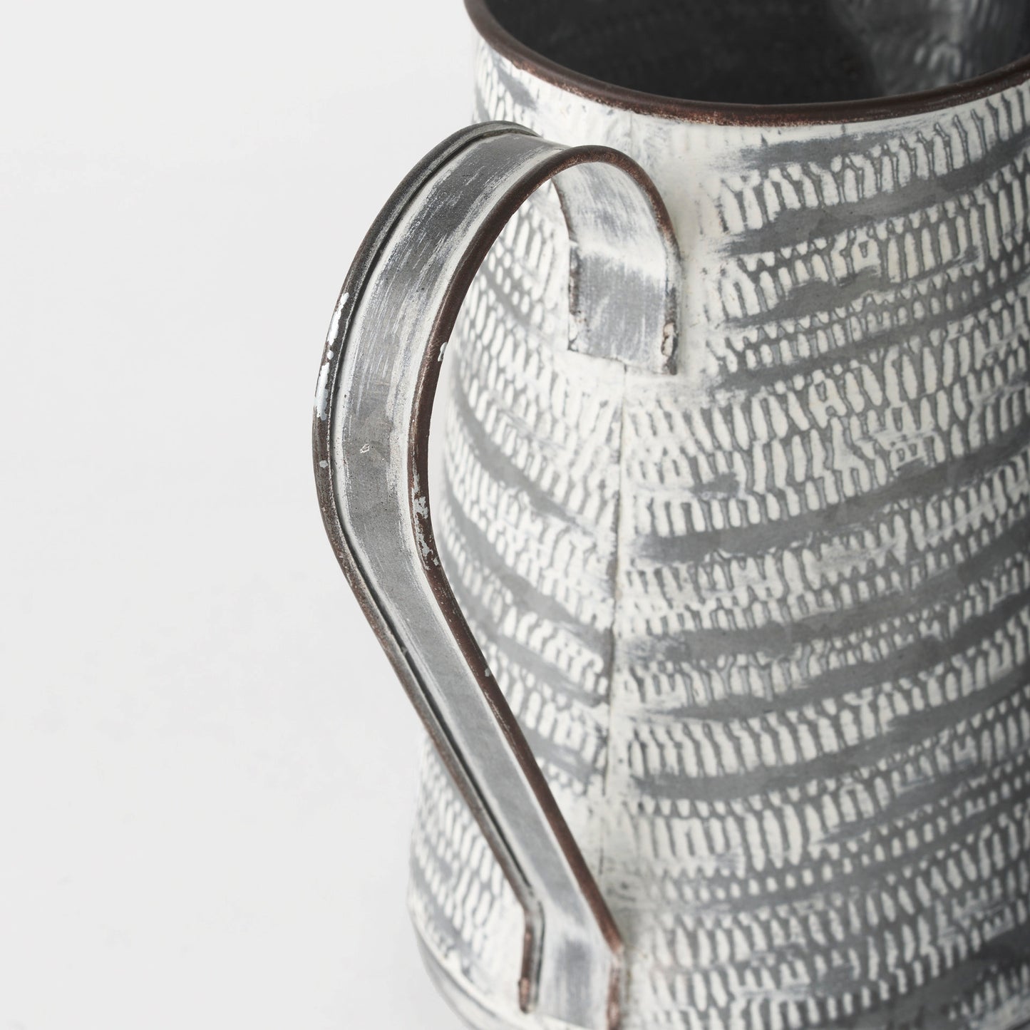 Serena I 8H Small Gray/White Textured Metal Jug
