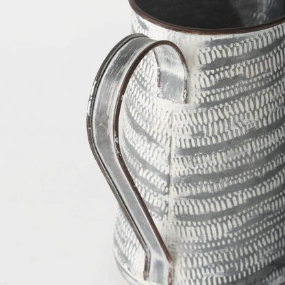 Serena I 8H Small Gray/White Textured Metal Jug