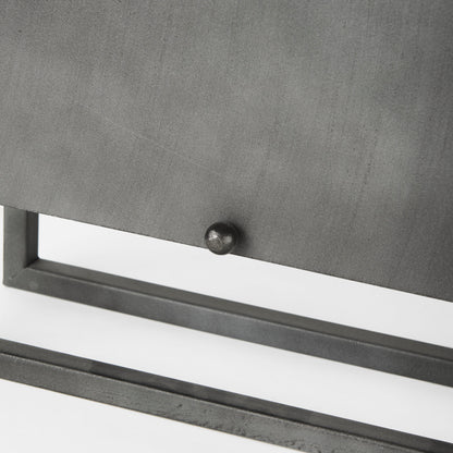 Felix Gray Metal Square Table Clock